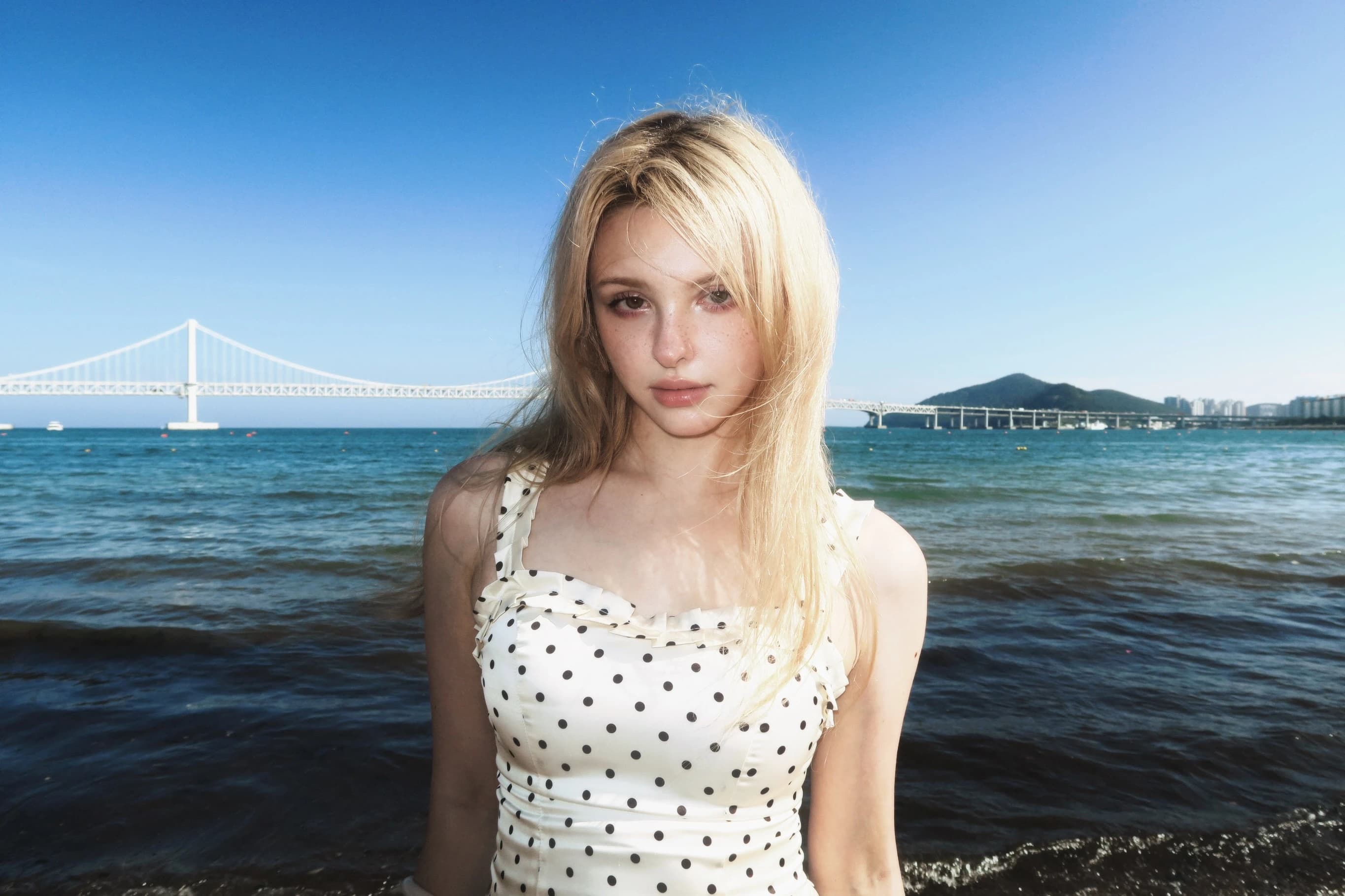 Elina at the beach